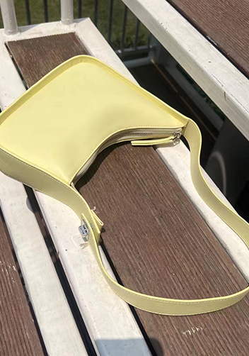 Luna Half Moon Leather Shoulder Bag Yellow