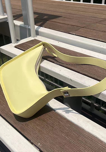 Luna Half Moon Leather Shoulder Bag Yellow