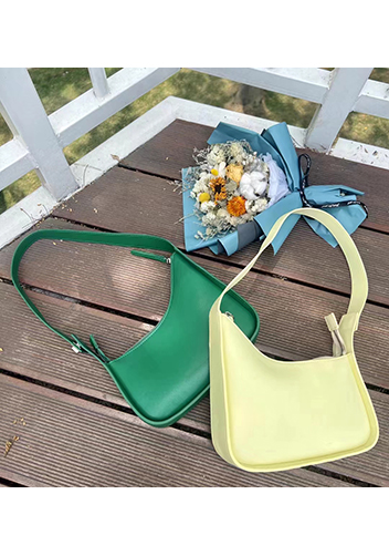 Luna Half Moon Leather Shoulder Bag Yellow