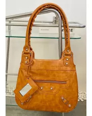 The Route 66 Faux Leather Hobo Shoulder Bag Camel