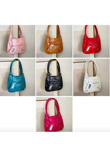 The Route 66 Faux Leather Hobo Shoulder Bag White