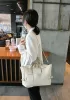 Mia Woven Medium Leather Shoulder Bag Cream