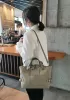 Mia Woven Medium Leather Shoulder Bag Khaki