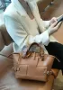 Mia Woven Small Leather Shoulder Bag Camel