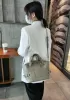 Mia Woven Small Leather Shoulder Bag Khaki