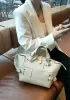 Mia Woven Small Leather Shoulder Bag Cream
