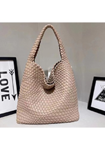 Mia Hobo Woven Single Handle Tote Beige