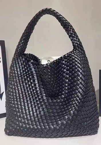 Mia Hobo Woven Single Handle Tote Black