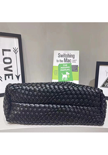Mia Hobo Woven Single Handle Tote Black