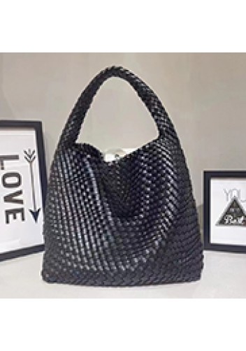 Mia Hobo Woven Single Handle Tote Black