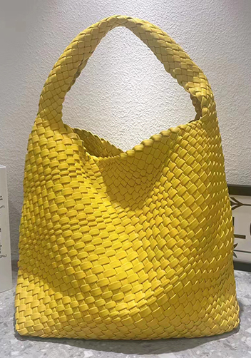 Mia Hobo Woven Single Handle Tote Bright Yellow