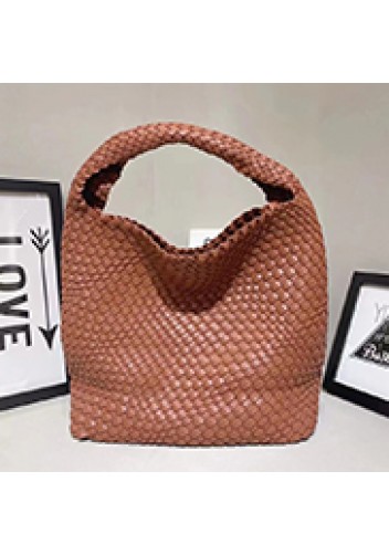 Mia Hobo Woven Single Handle Tote Brown