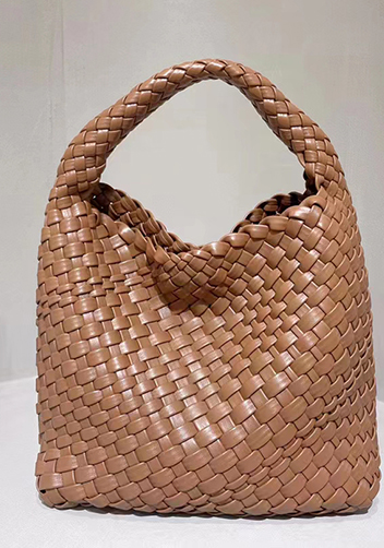 Mia Hobo Woven Single Handle Tote Camel