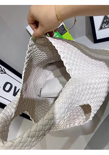 Mia Hobo Woven Single Handle Tote Cream