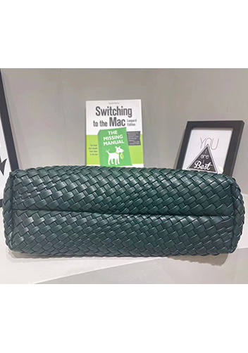 Mia Hobo Woven Single Handle Tote Dark Green