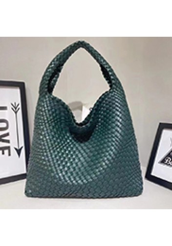 Mia Hobo Woven Single Handle Tote Dark Green
