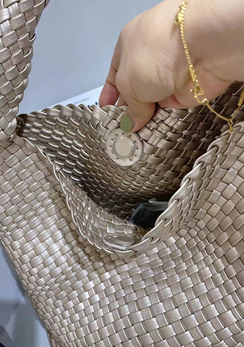Mia Hobo Woven Single Handle Tote Gold
