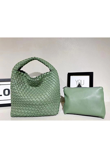 Mia Hobo Woven Single Handle Tote Green