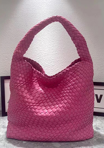 Mia Hobo Woven Single Handle Tote Hot Pink