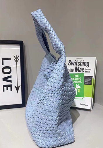 Mia Hobo Woven Single Handle Tote Light Blue