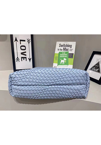 Mia Hobo Woven Single Handle Tote Light Blue
