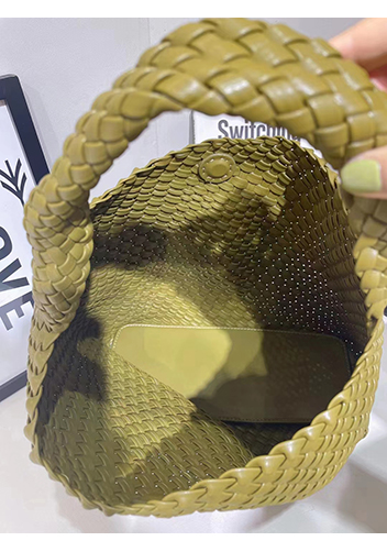 Mia Hobo Woven Single Handle Tote Olive