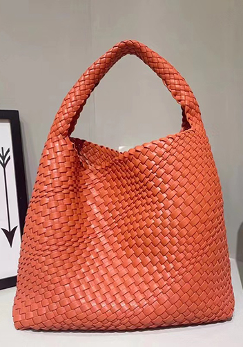 Mia Hobo Woven Single Handle Tote Orange