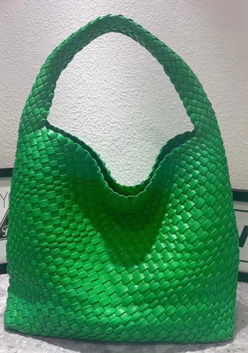 Mia Hobo Woven Single Handle Tote Green Parakeet