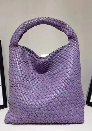 Mia Hobo Woven Single Handle Tote Purple