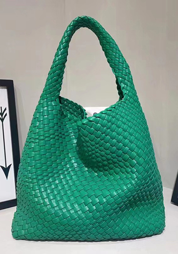 Mia Hobo Woven Single Handle Tote Racing Green