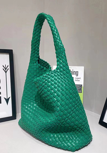 Mia Hobo Woven Single Handle Tote Racing Green