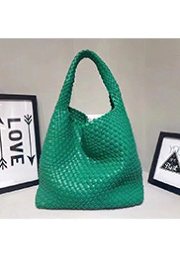 Mia Hobo Woven Single Handle Tote Racing Green