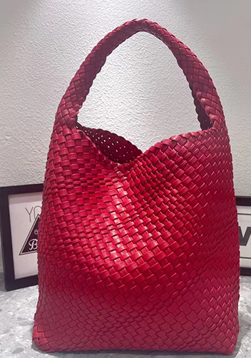 Mia Hobo Woven Single Handle Tote Red