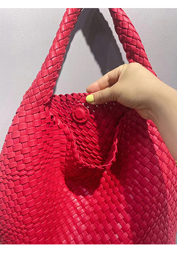 Mia Hobo Woven Single Handle Tote Red