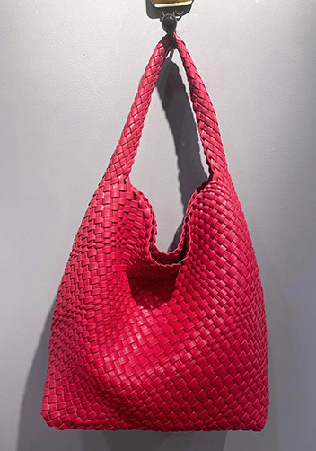Mia Hobo Woven Single Handle Tote Red