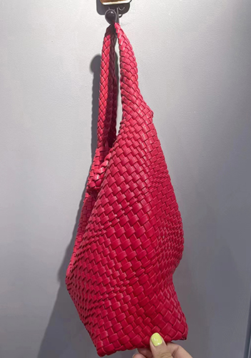 Mia Hobo Woven Single Handle Tote Red