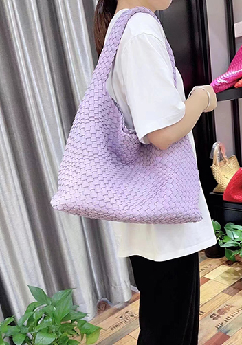 Mia Hobo Woven Single Handle Tote Violet