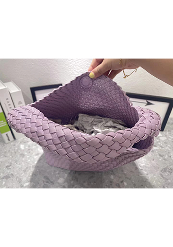 Mia Hobo Woven Single Handle Tote Violet