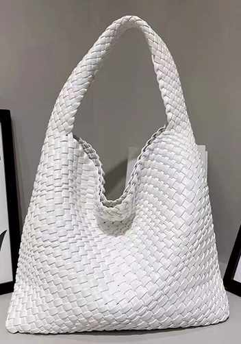 Mia Hobo Woven Single Handle Tote White