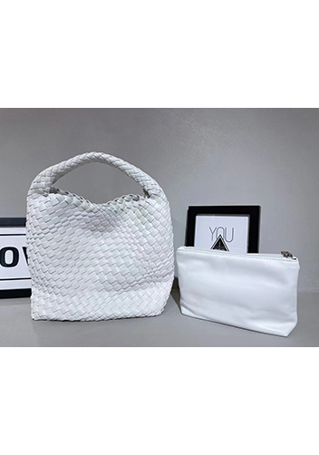 Mia Hobo Woven Single Handle Tote White
