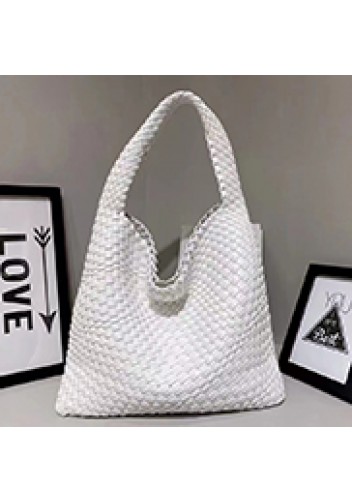 Mia Hobo Woven Single Handle Tote White