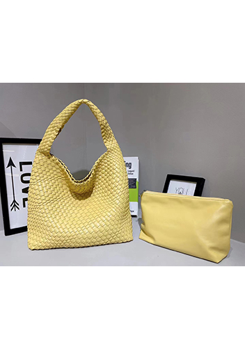 Mia Hobo Woven Single Handle Tote Yellow