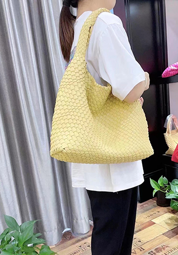 Mia Hobo Woven Single Handle Tote Yellow