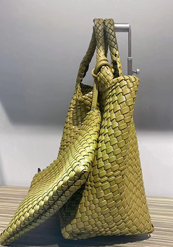Mia Woven Tote With Pochette Olive