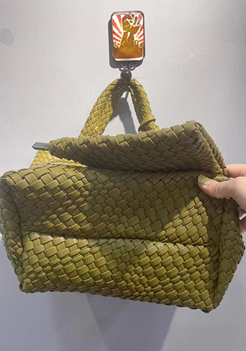 Mia Woven Tote With Pochette Olive