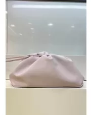 Dina Leather Large Clutch Shoulder Bag Pink