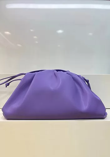 Dina Leather Large Clutch Shoulder Bag Purple