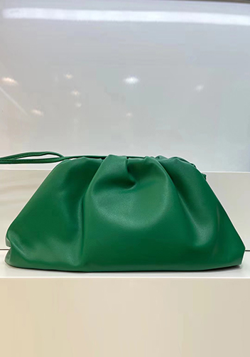 Dina Leather Large Clutch Shoulder Bag Racing Green