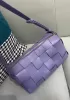 Mia Woven Smooth Leather Shoulder Bag Purple
