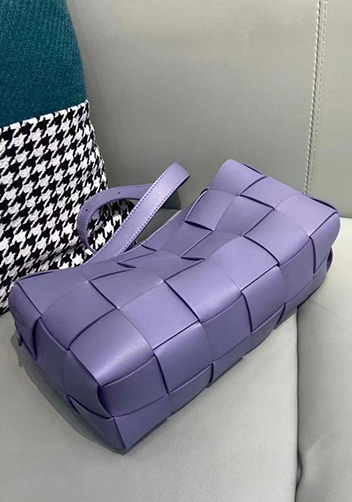 Mia Woven Smooth Leather Shoulder Bag Purple